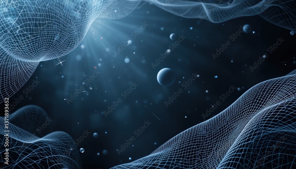 Poster exploring the mystical depths of space cosmic environment 3d graphics digital art abstract viewpoint