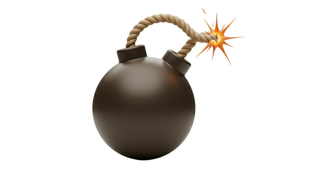 recommend clip art: Isolated Bomb with Burning Fuse Danger Explosion