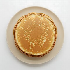 Stack of Pancakes with Banana Slices and Walnuts  
