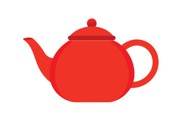 red teapot isolated on white background