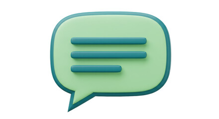 Isolated Green Speech Bubble with Text Lines