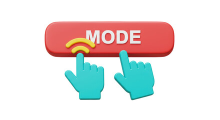 Isolated Mode Button with Finger Touching Interactive Element