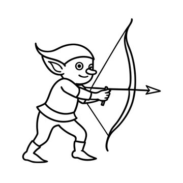 recommend clip art: Happy goblin Pouring Potion into Cauldron