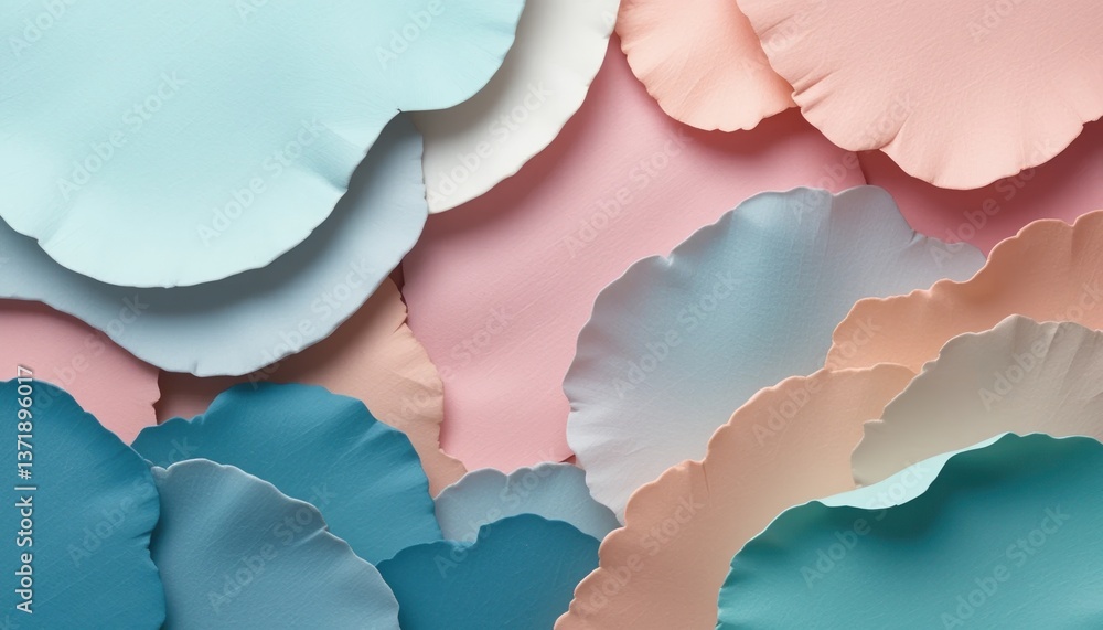 Poster creative paper layer arrangement studio image composition soft colors close-up view artistic concept