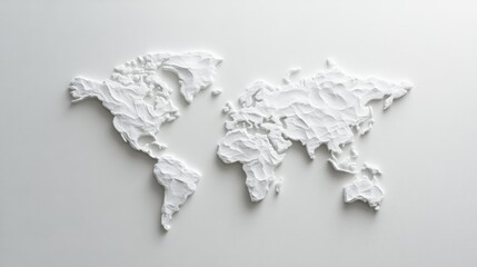 White textured world map on white