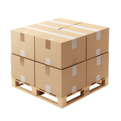 cardboard boxes on a pallet