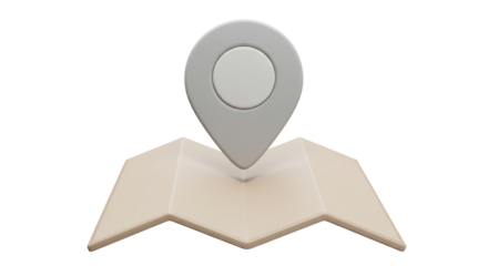 Isolated Map Pointer on Folded Paper Map for Navigation