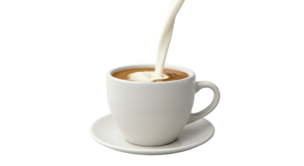 Isolated Coffee Cup with Milk