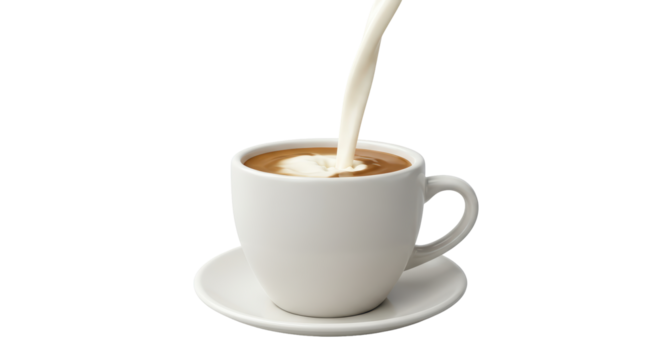 Isolated Coffee Cup with Milk