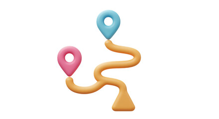 Isolated Navigation Route Map