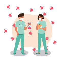 Healthcare Professionals in Protective Gear During Pandemic