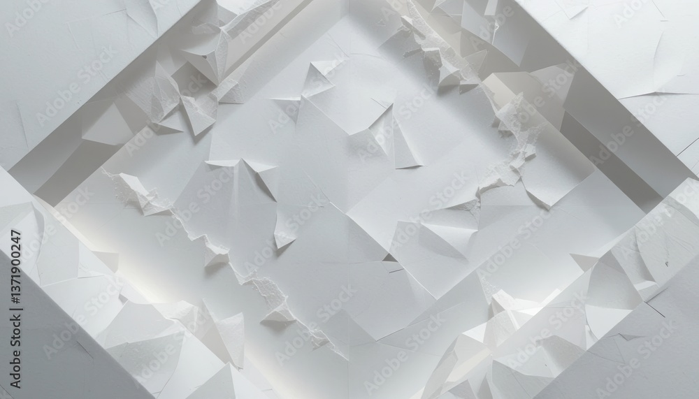 Poster creative paper shredding action abstract studio space 3d visual art minimalist environment top-down 