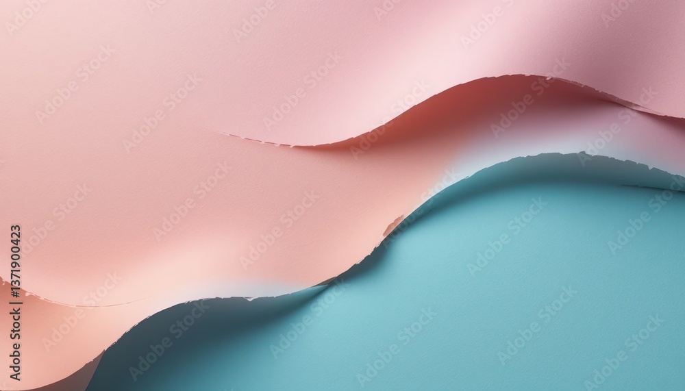 Poster flowing abstract layers of colorful paper art in a creative studio environment captured from a uniqu