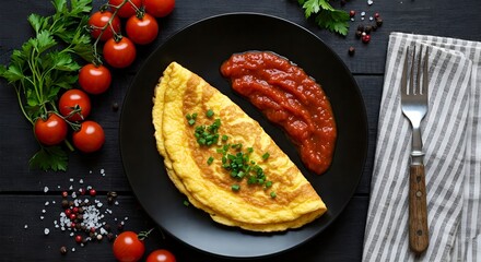 Colorful Omelette with Fresh Vegetables  