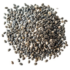 Chia seeds magnified isolated on transparent background 