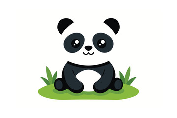 Obraz premium panda bear with bamboo