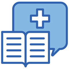 Obraz premium Health Literacy Blue White Icon