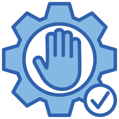 Prevention Program Blue White Icon