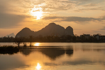Celestial Dawn on Li River: Golden Mist Rising Between Emerald Karst Peaks &ndash; Guilin's Living Watercolor Masterpiece