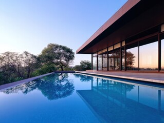 Fototapeta premium Modern house with swimming pool