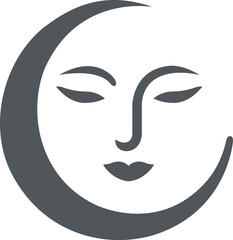 a crescent with a woman's face on it