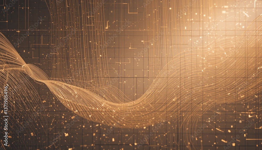 Poster dynamic digital waves abstract background motion graphics futuristic environment close-up viewpoint 