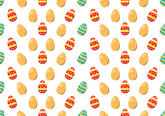 Easter egg seamless pattern on a white background.