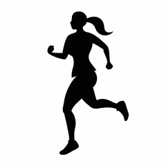 Silhouette of a running athlete in action, showcasing fitness and movement