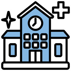 School Health Blue Black Icon