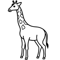 Fototapeta premium A giraffe-line-art-vector-illustration 