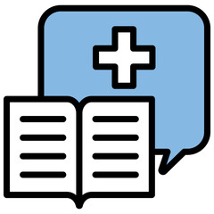 Fototapeta premium Health Literacy Blue Black Icon