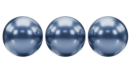 Isolated Metallic Blue Spheres Reflective Surface