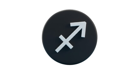 Obraz premium Isolated Dark Circle with White Sagittarius Zodiac Sign