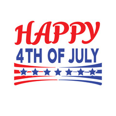 4th of July Typography Vector | Minimalist Text and Letter Design for Independence Day