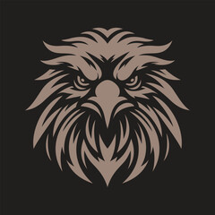 an eagle head on a black background