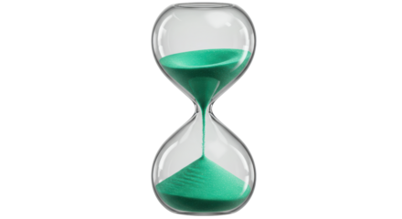 Isolated Hourglass with Green Sand
