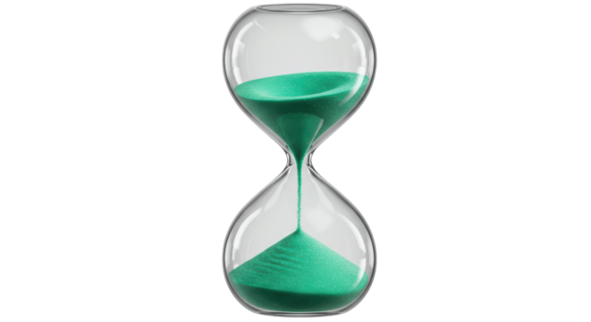 Isolated Hourglass with Green Sand