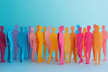 Obraz premium Colorful Paper People Gathering1