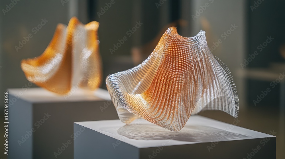 Poster a futuristic display of self-cleaning textiles with nanotechnology.