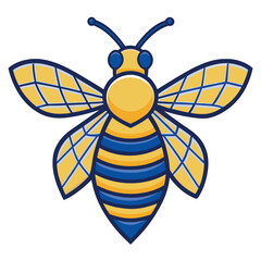 A stylized-bee-icon-with-black-wings-and-a-yellow 