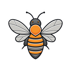 A stylized-bee-icon-with-black-wings-and-a-yellow 