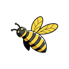 A stylized-bee-icon-with-black-wings-and-a-yellow 