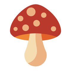 A stylized-mushroom-with-a-warm--reddish-brown-cap. 