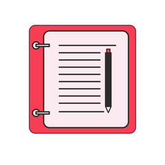 Simple brown notebook with black pencil vector. Great for business templates, study apps, or back-to-school graphics