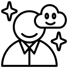 Positive Mindset Outline Icon