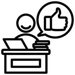 Job Satisfaction Outline Icon