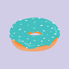 Mint Choco Donut Illustration