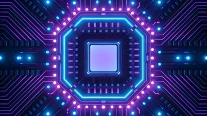 Abstract neon circuit board background