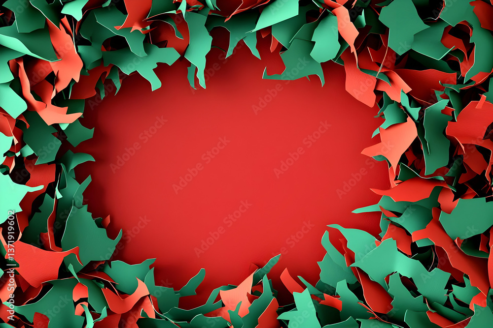 Poster red and green abstract frame background