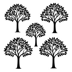 Botanical-collection-trees-set-black-silhouette 